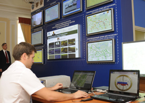 Владимир Путин ознакомился с ситуационно-навигационным центром правительства Рязанской области